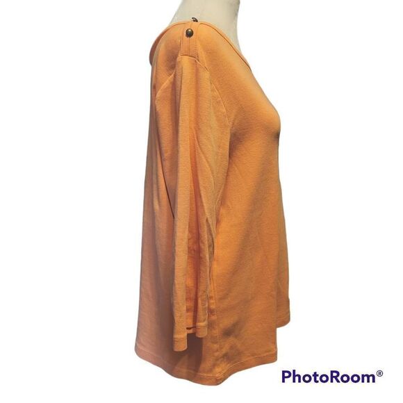 Chico's Size 3 (XL) Peach Long Sleeve T-Shirt - Picture 2 of 6